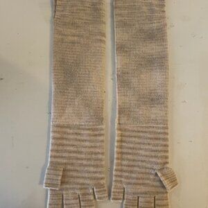 Unique White + Warren ivory/beige space-dye cashmere arm warmers NWT